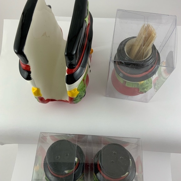 Christmas Snowmen Kitchen Set Hand Painted Ceramic Accessories 4 Holiday Pieces - Picture 4 of 10